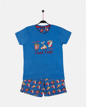 Pigiama bambino corto Admas 55348 azzurro stampato
