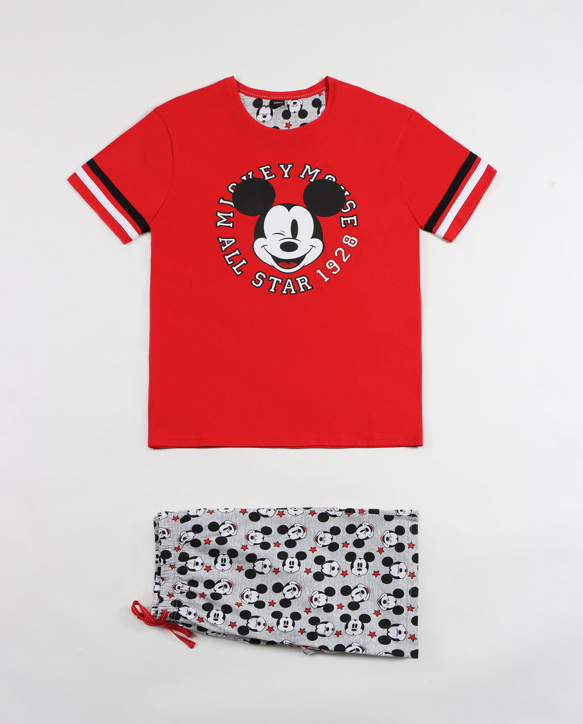 Pigiama uomo corto Disney 55401 topolino rosso cotone