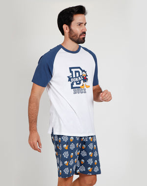 Pigiama uomo corto Disney 55406 paperino blu cotone