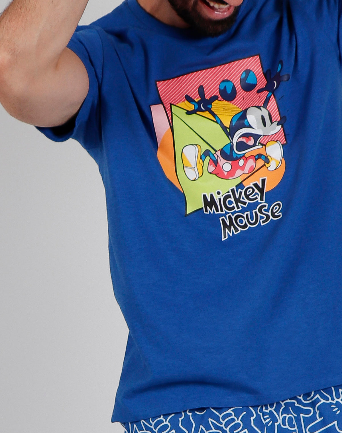 Pigiama uomo corto Disney 55407 topolino azzurro cotone