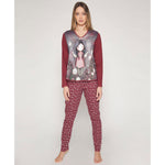 Pigiama donna Santoro Gorjuss 55532 caldo cotone bordeaux
