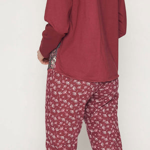 Pigiama donna Santoro Gorjuss 55532 caldo cotone bordeaux