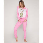Pigiama donna Santoro Gorjuss 55533 pois rosa caldo cotone