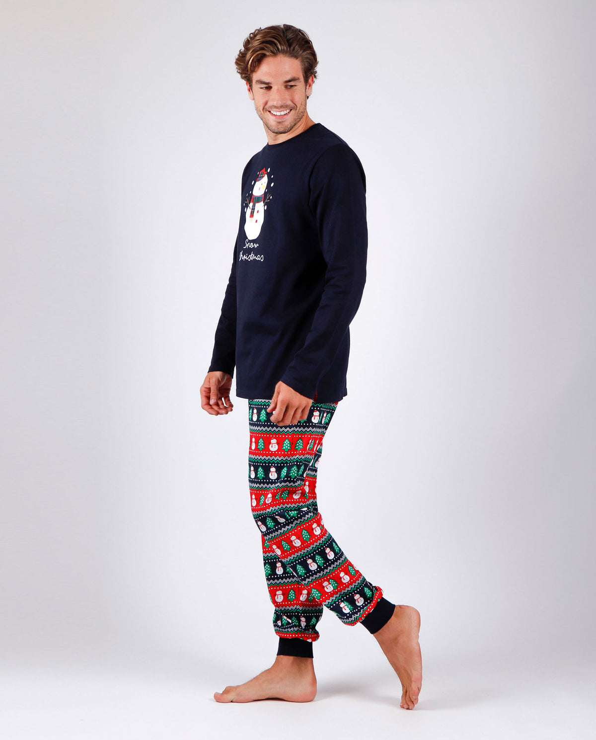 Pigiama uomo natalizio Admas 55557 caldo cotone blu