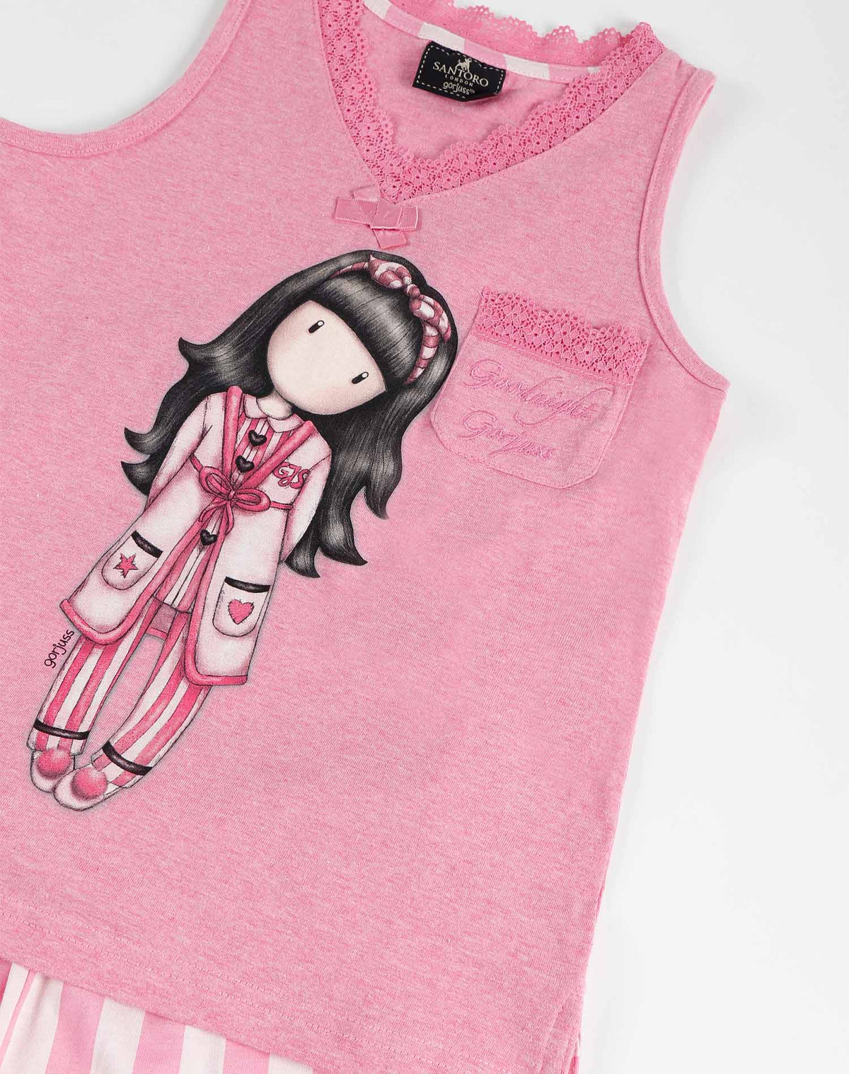 Pigiama bambina corto Santoro Gorjuss 55579 rosa