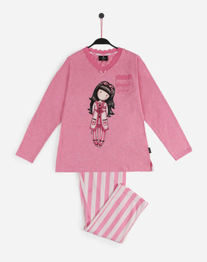 Pigiama bambina lungo Santoro Gorjuss 55580 rosa