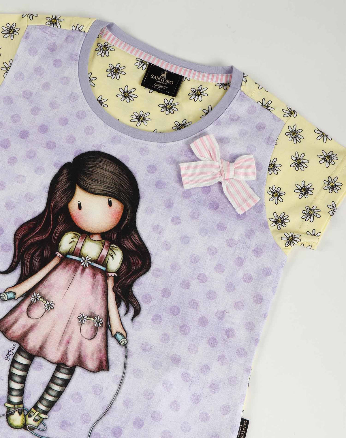 Pigiama bambina corto Santoro Gorjuss 55581 malva cotone