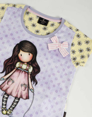 Pigiama bambina corto Santoro Gorjuss 55581 malva cotone