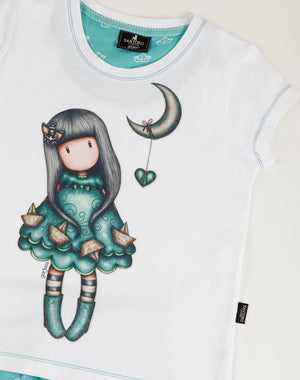 Pigiama corto bambina Santoro Gorjuss 55583 bianco