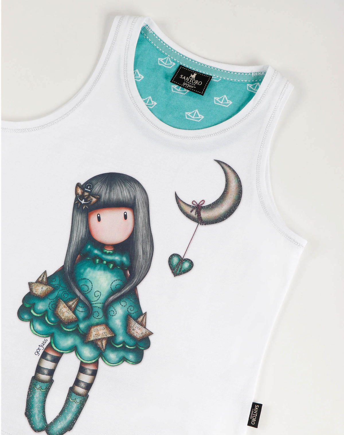 Pigiama bambina corto Santoro Gorjuss 55584 bianco
