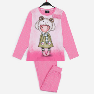 Pigiama Bambina Santoro Gorjuss 55594 caldo cotone pois rosa