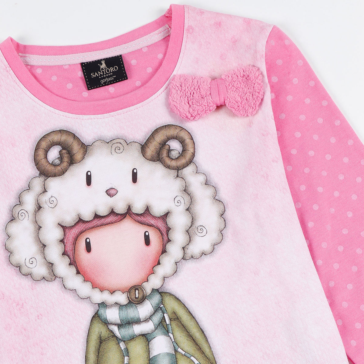 Pigiama Bambina Santoro Gorjuss 55594 caldo cotone pois rosa