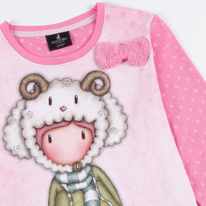 Pigiama Bambina Santoro Gorjuss 55594 caldo cotone pois rosa