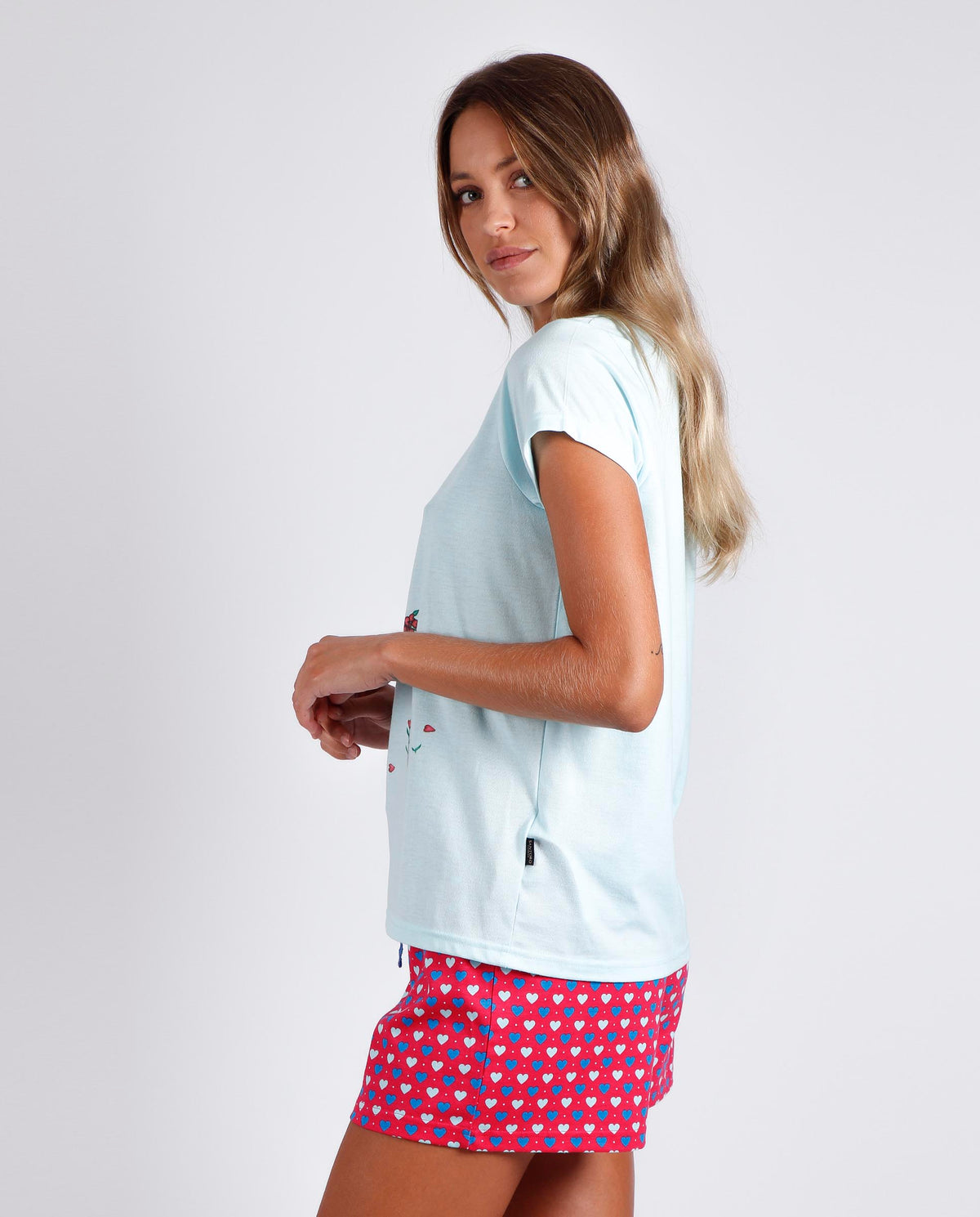 Pigiama donna corto estivo Santoro Gorjuss 55608 acquamarina