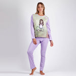 Pigiama donna Santoro Gorjuss 55619 in cotone lilla pois