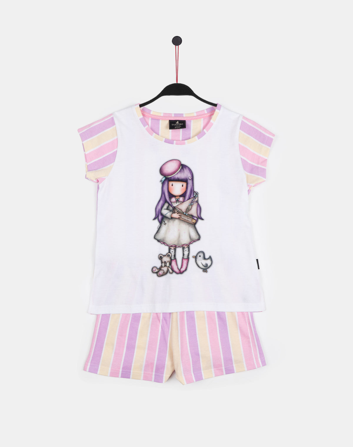Pigiama bambina corto Santoro Gorjuss 55626 cotone bianco