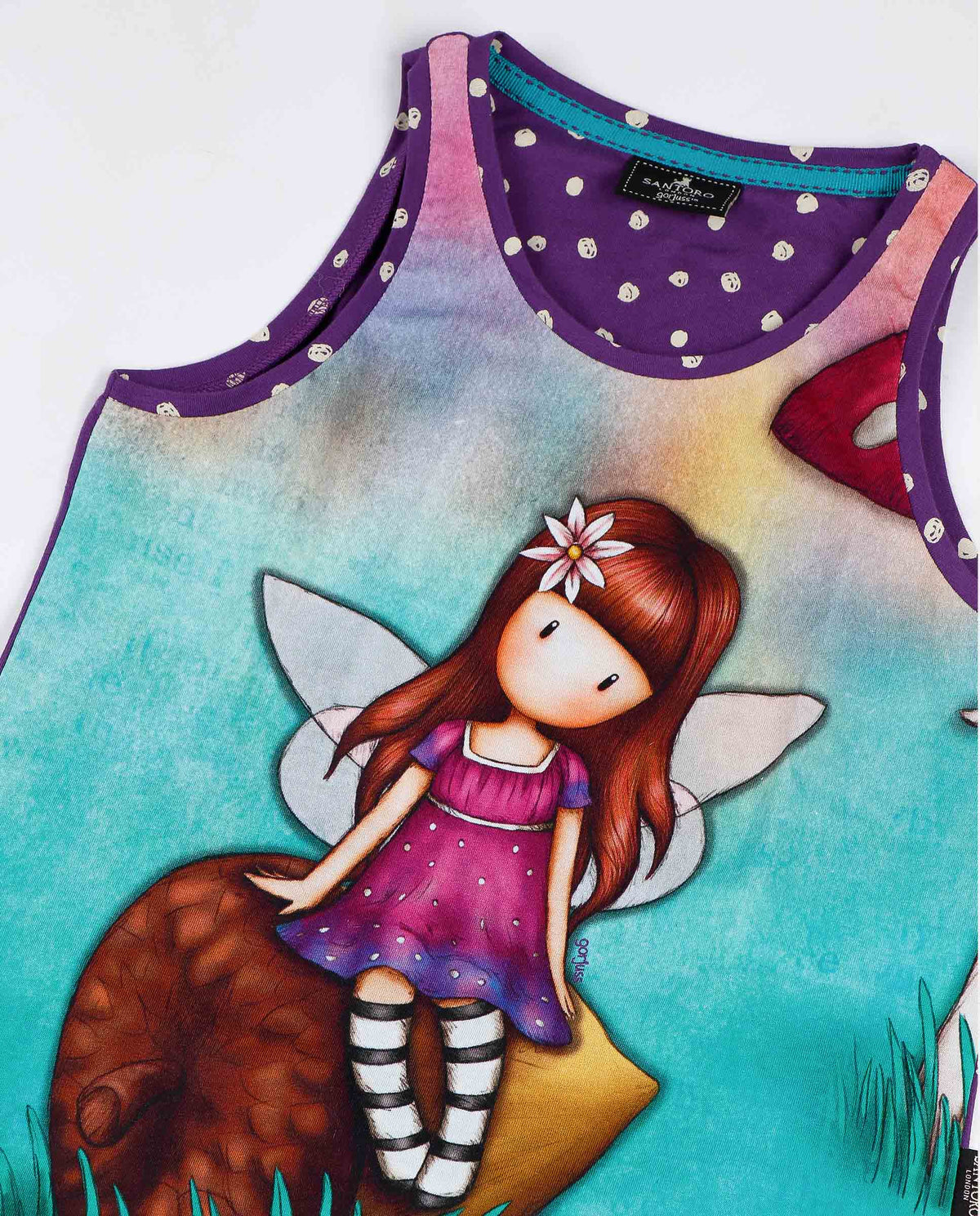 Pigiama bambina corto spalla larga Santoro Gorjuss 55628 viola