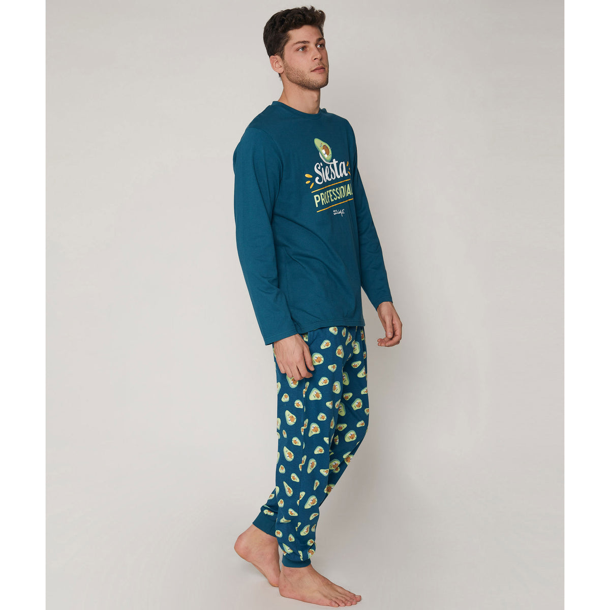 Pigiama uomo caldo cotone Mr. Wonderful 55712 verde petrolio
