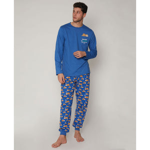 Pigiama uomo caldo cotone Mr. Wonderful 55713 con orso