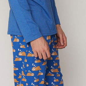 Pigiama uomo caldo cotone Mr. Wonderful 55713 con orso