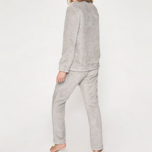Pigiama donna coral caldissimo unicorno Mr. Wonderful 55775 grigio 