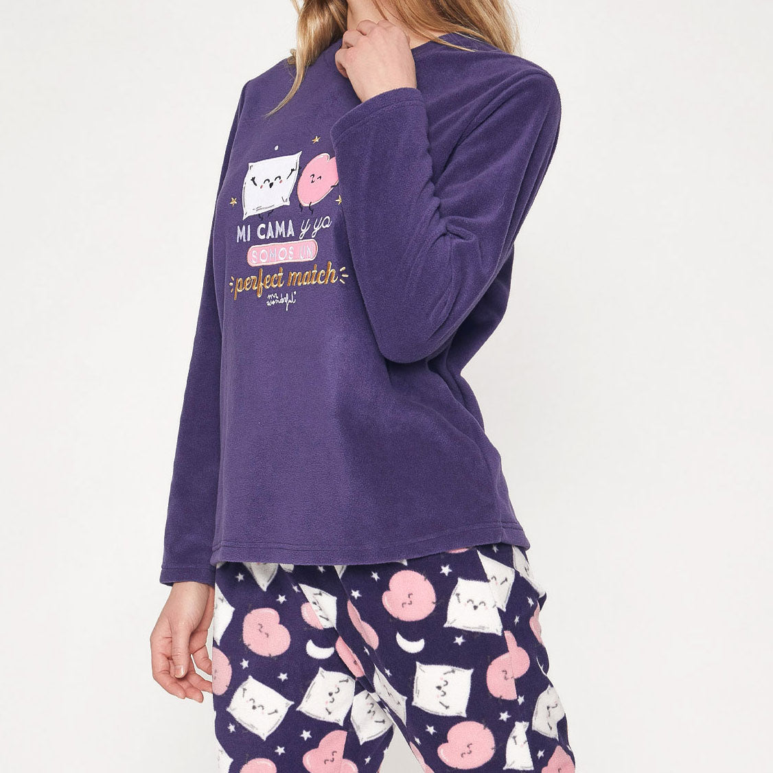 Pigiama donna Mr. Wonderful 55776 micropile blu