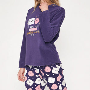Pigiama donna Mr. Wonderful 55776 micropile blu