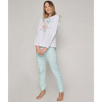 Pigiama donna caldo cotone Mr. Wonderful 55777 unicorno