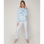 Pigiama Admas 55808 donna caldo cotone interlock pinguino