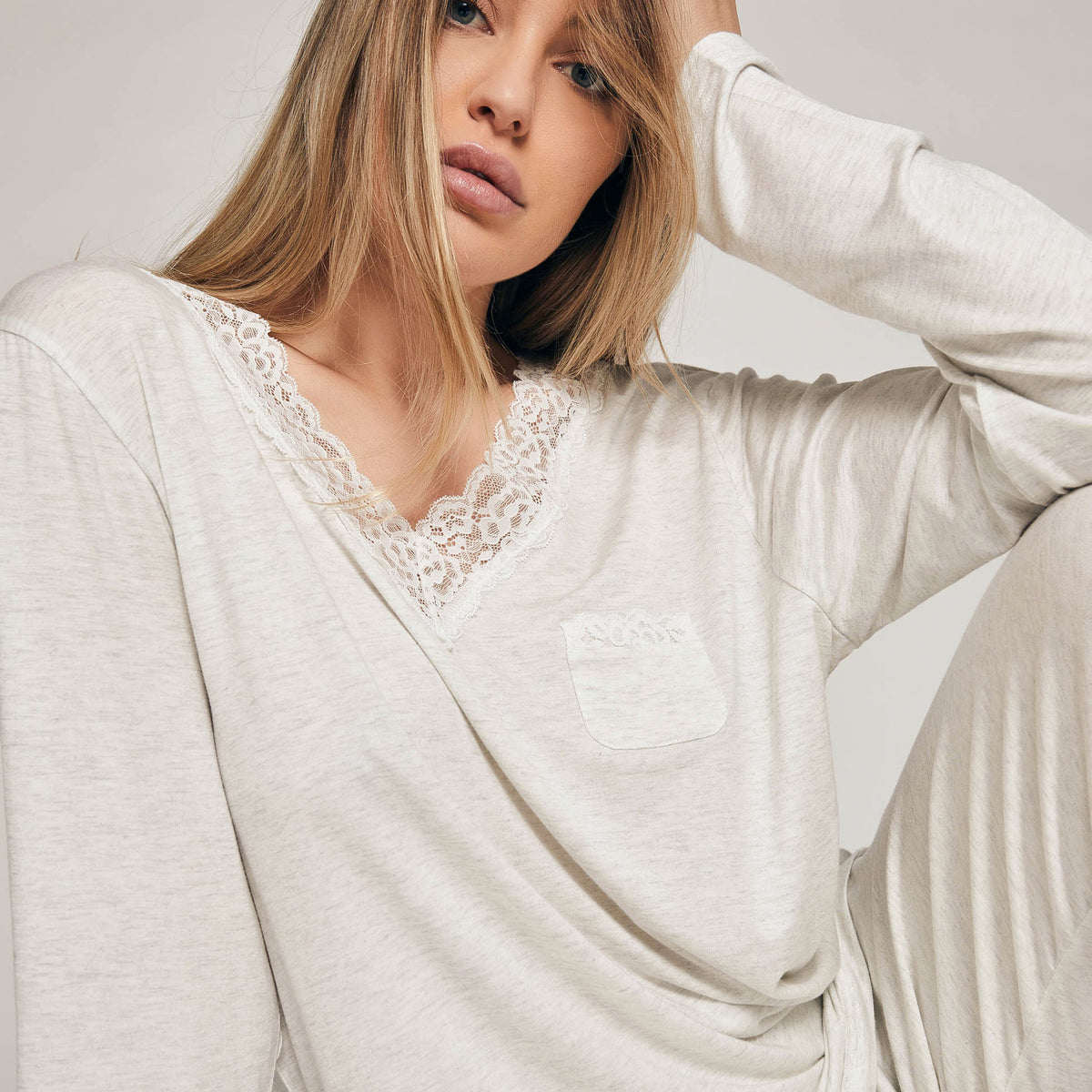 Pigiama donna grigio sfumato morbido modal Admas 55820