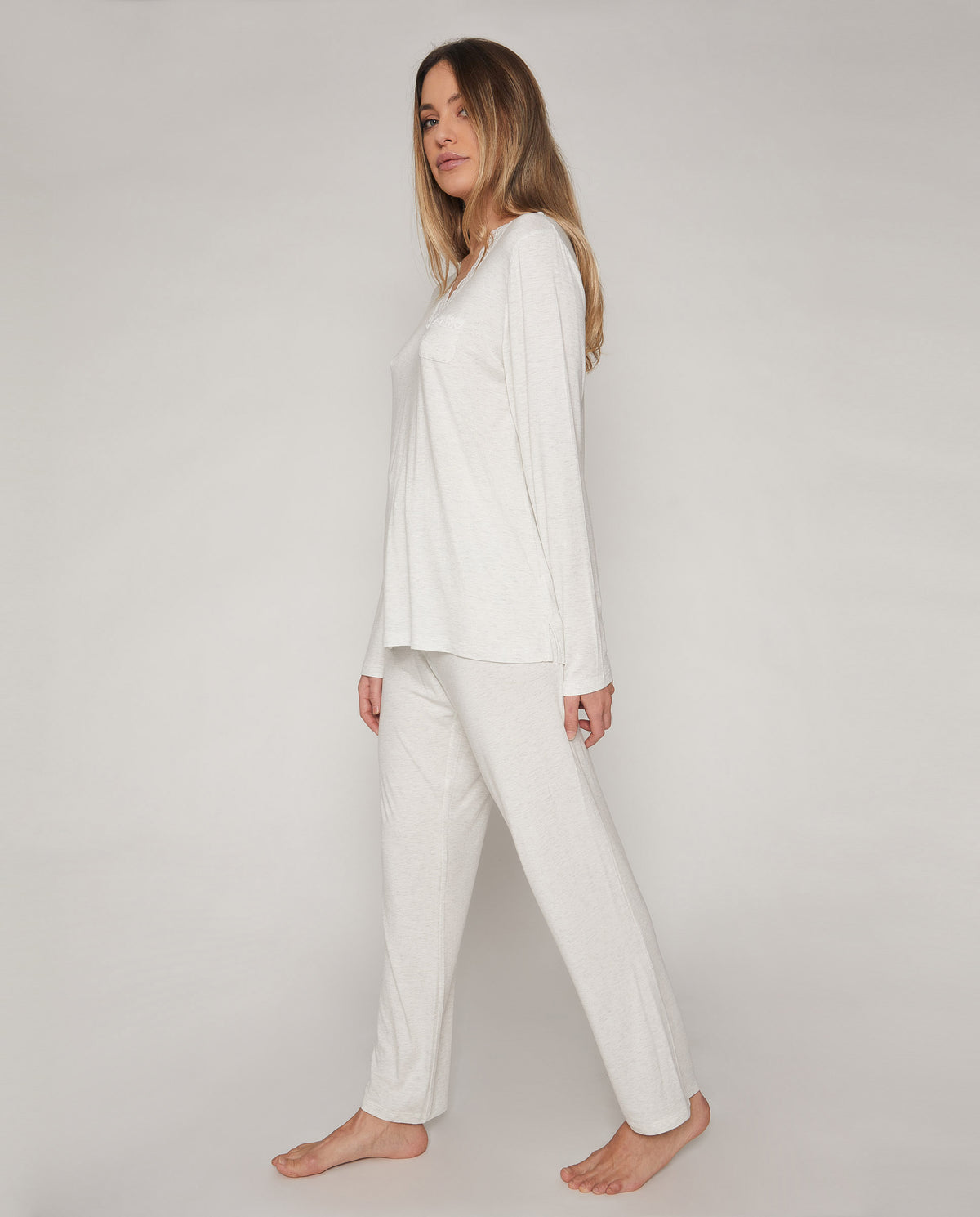 Pigiama donna grigio sfumato morbido modal Admas 55820