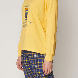 Pigiama donna caldo cotone giallo Admas 55841