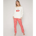 Pigiama donna caldo cotone foca crema corallo Admas 55844