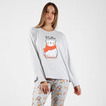 Pigiama donna invernale orsacchiotto 56150 grigio Admas caldo cotone