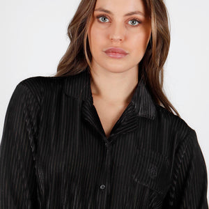 Pigiama donna Admas 56153 gessato velluto nero
