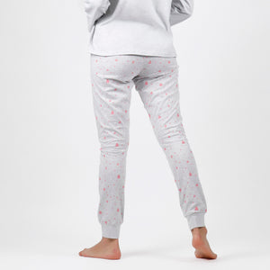 Pigiama donna invernale cuoricini grigio Admas 56219 caldo cotone