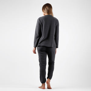 Pigiama donna invernale Admas 56222 caldo pile grigio