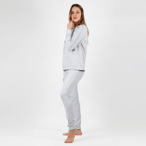 Pigiama donna autunno inverno grigio Admas 56228 velluto