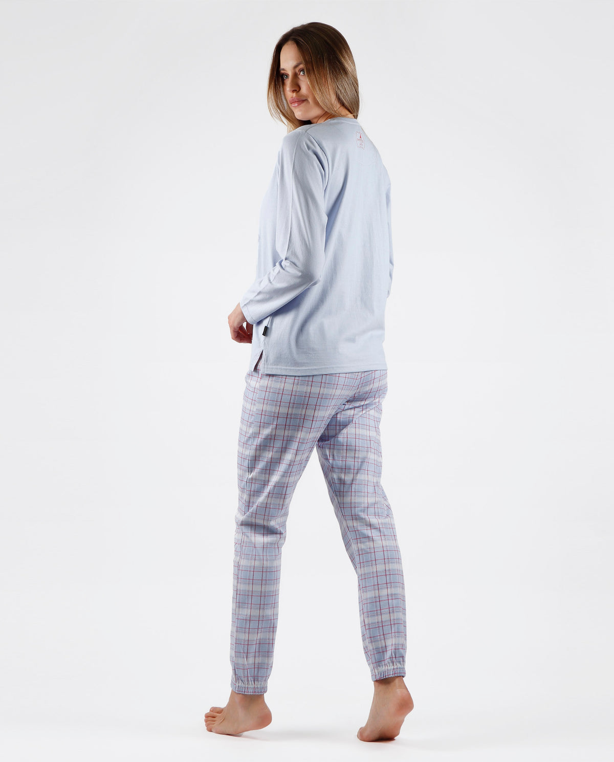 Pigiama donna caldo cotone Santoro Gorjuss 56604 celeste
