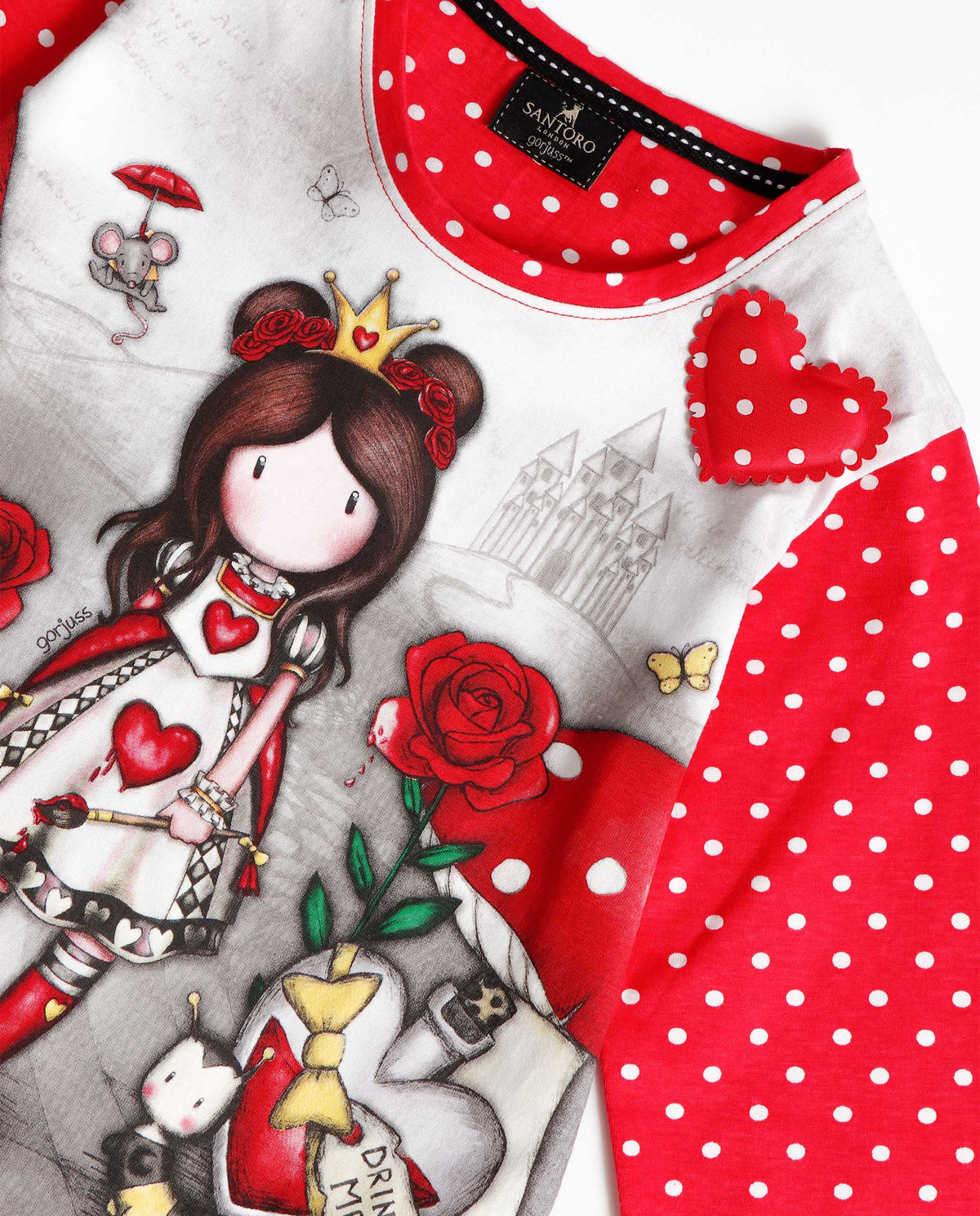 Pigiama bambina invernale Santoro Gorjuss 56619 caldo cotone pois