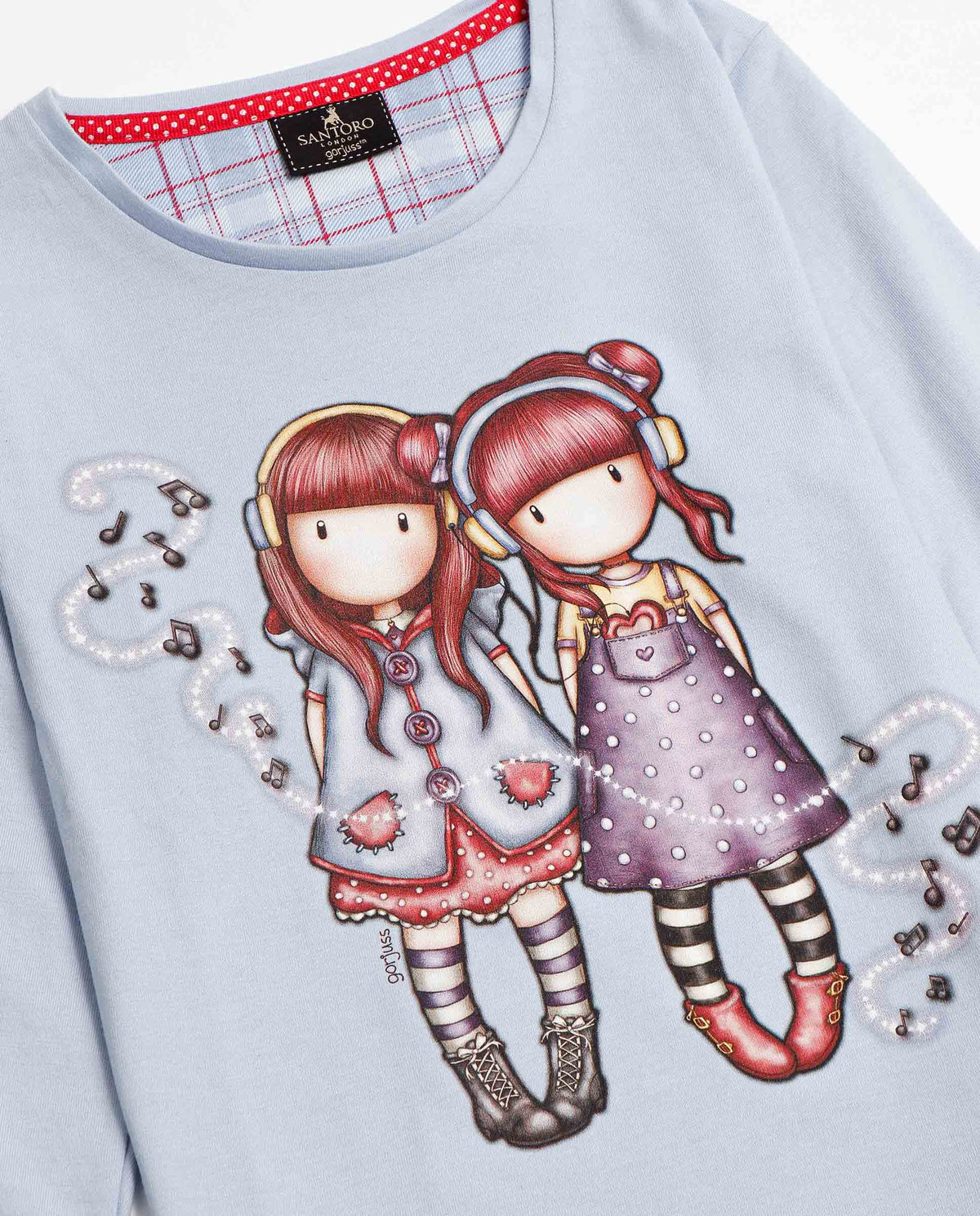 Pigiama bambina invernale Santoro Gorjuss 56621 caldo cotone celeste