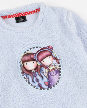 Pigiama bambina Santoro Gorjuss 56622 pile sherpa celeste