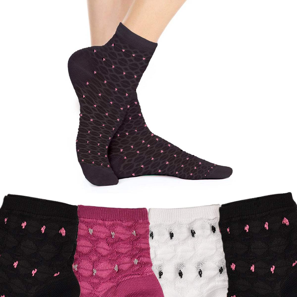 Calzini donna cotone elasticizzato 5688 Meritex 4 paia