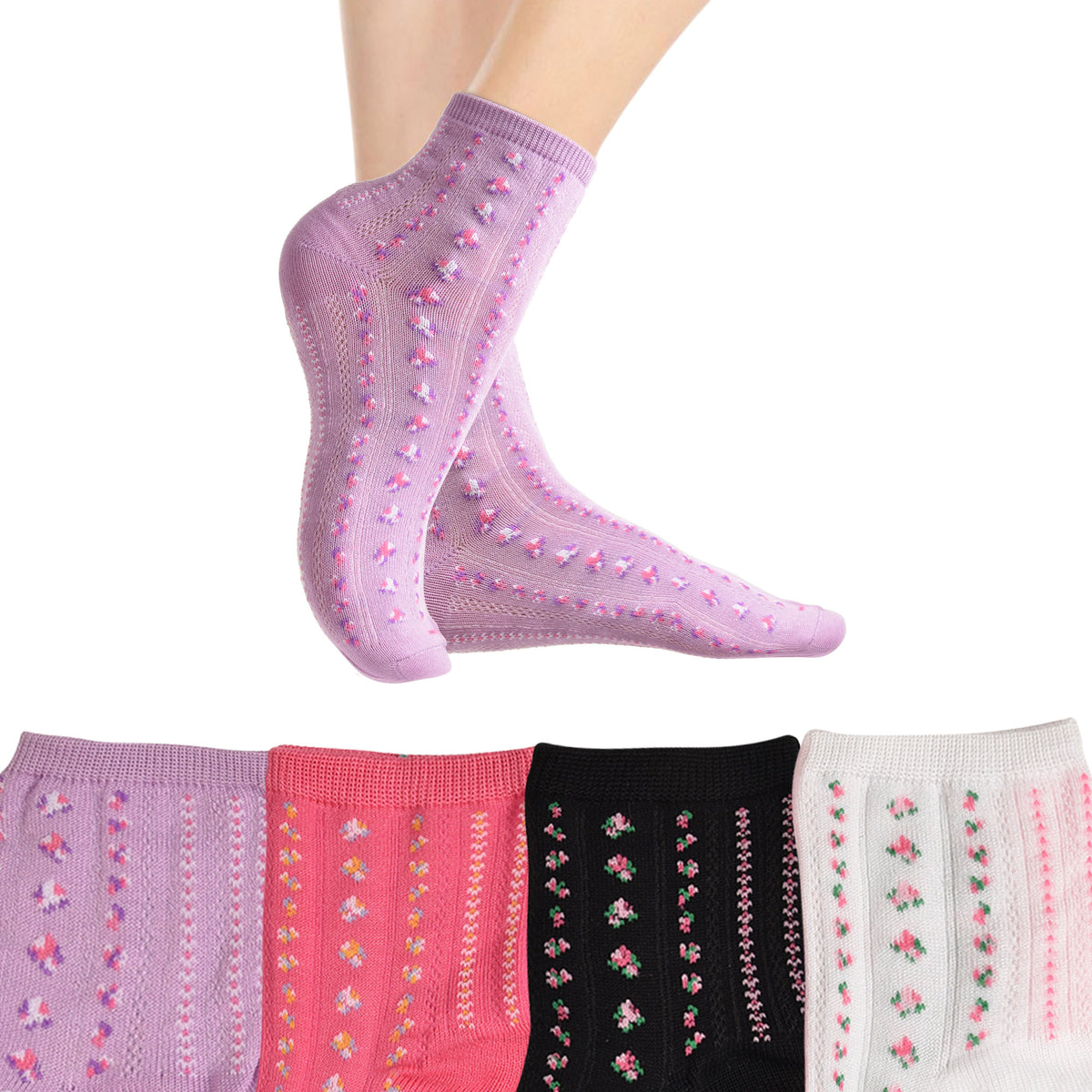Calzini donna cotone elasticizzato 5697 Meritex 4 paia