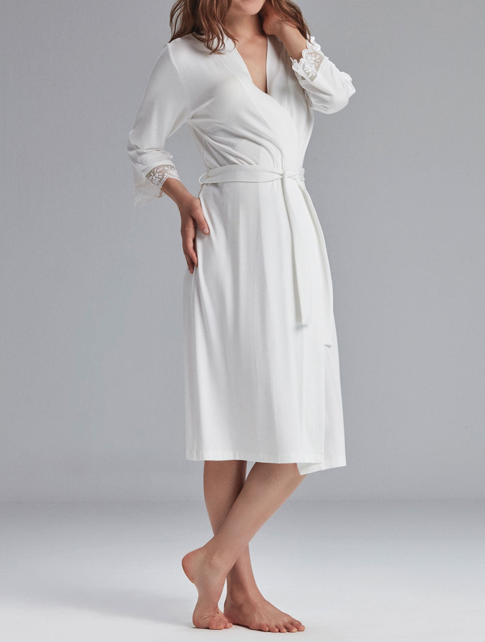 Vestaglia lunga da donna Admas 57261 in fibra di bamboo 
