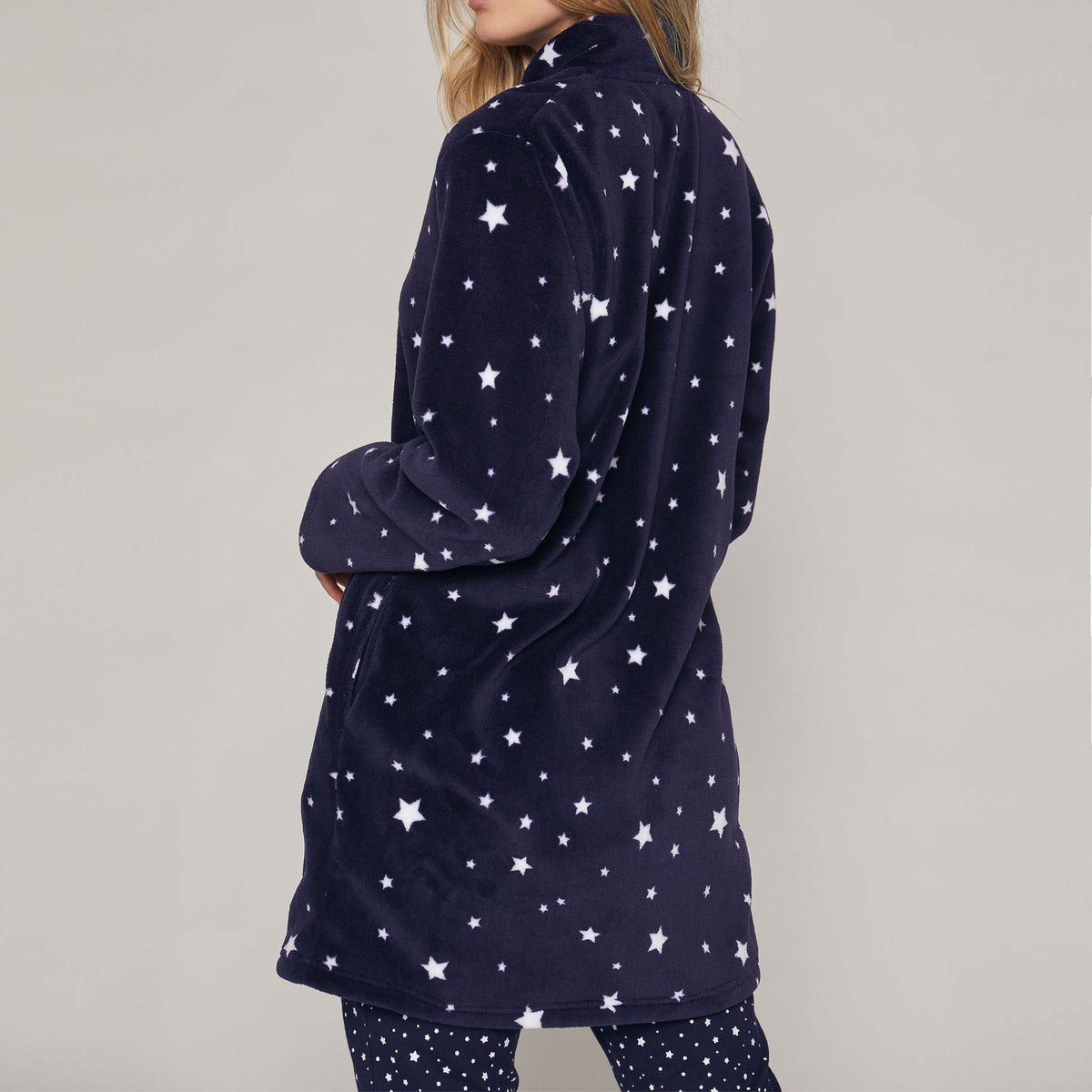Vestaglia donna in pile stelle Admas 57410 blu