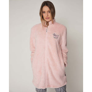 Vestaglia donna Admas 57415 invernale con zip rosa