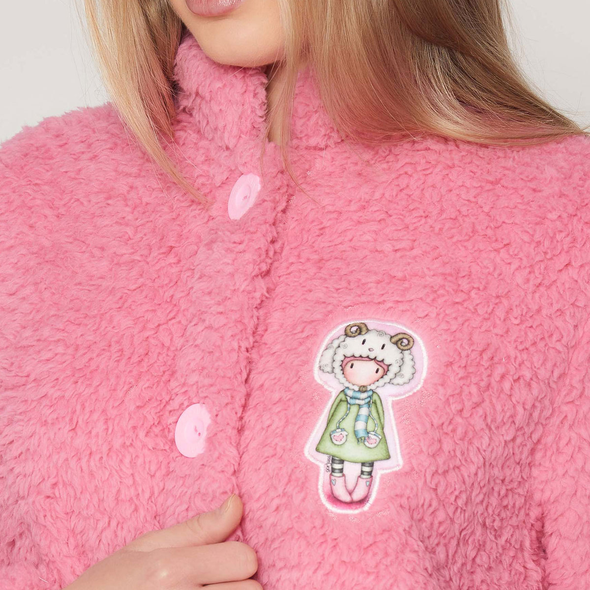 Giacca camera donna Santoro Gorjuss 57419 pile sherpa rosa