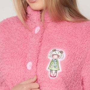Giacca camera donna Santoro Gorjuss 57419 pile sherpa rosa