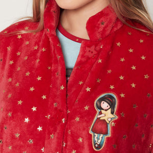 Giacca camera donna Santoro Gorjuss 57421 pile coral con stelline
